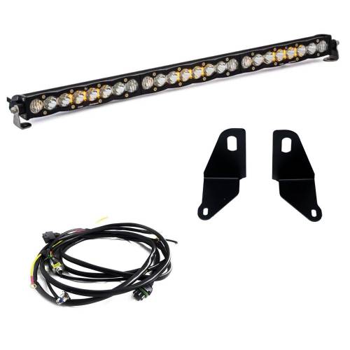 Baja Designs - Baja Designs S8 30 Inch Behind-the-Grille Light Bar Kit for Chevrolet (2022-26) Silverado 1500 (Driving/Combo Light Pattern, Clear Lens)