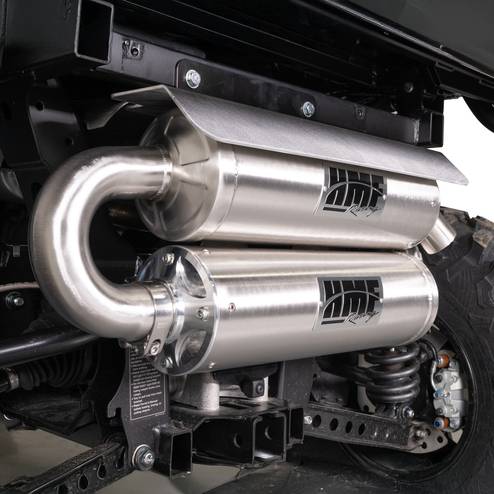 HMF Racing - HMF Exhaust Systems for Yamaha (2021-26) Wolverine RMAX (Titan Loud Series, Slip On System, Grey - Gun Metal)