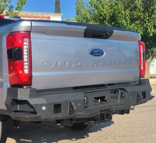 Iron Bull Bumpers - Iron Bull Rear Bumper for Ford (2023-26) F-250/F-350 Super Duty, Parking Sensor Cutouts Available
