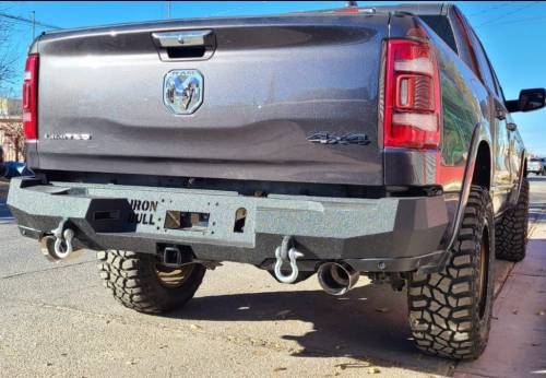 Iron Bull Bumpers - Iron Bull Rear Bumper for Dodge/Ram (2019-26) 1500 Rebel/Warlock (Factory Dual Exhaust)