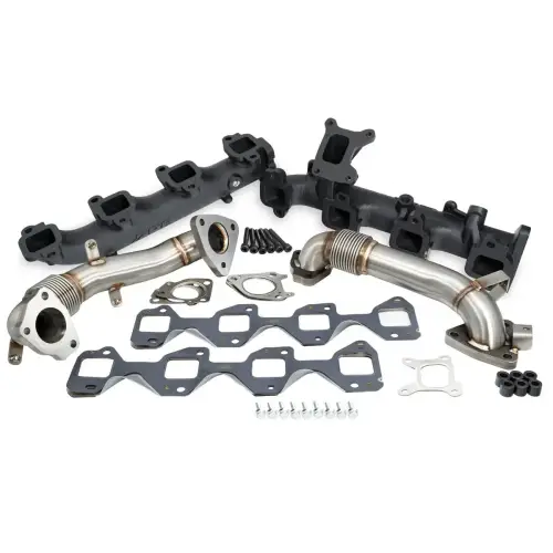 Pacific Performance Engineering - PPE High-Flow Exhaust Manifold and Up-Pipe Kit for Chevy/GMC (2017-26) 6.6L Duramax (Black Ceramic Coating)