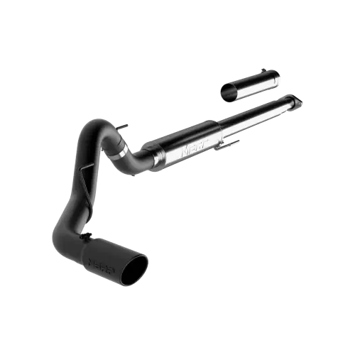 MBRP PowerSports - MBRP 4" Cat-Back Configure Exhaust for Ford (2015-20) 2.7L/3.5L V6 F-150, Race Profile, Single Side Exit, Armor BLK, Black-Coated, Single Wall