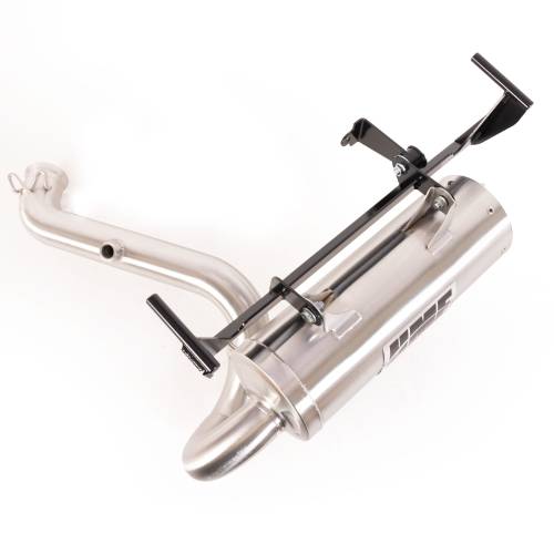 HMF Racing - HMF Exhaust Systems for Can-Am (2023-26) Outlander 700, Titan Loud Series, Slip On Application, Gun Metal, Billet Endcap
