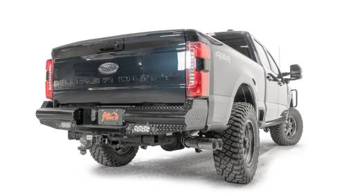 Fab Fours - Fab Fours Black Steel Rear Bumper for Ford (2023-26) F-250/F-350/F-450/F-550 Super Duty