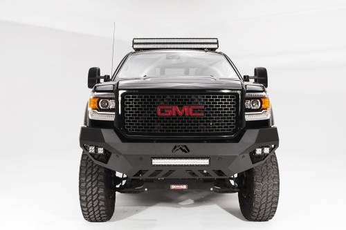 Fab Fours - Fab Fours HD Vengeance Front Sensor Bumper for GMC (2015-19) 2500HD/3500HD Sierra, w/ No Guard