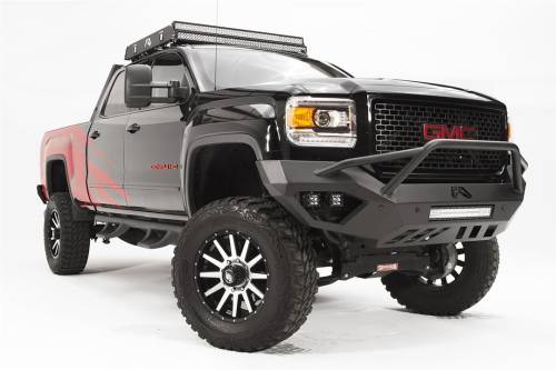 Fab Fours - Fab Fours HD Vengeance Front Sensor Bumper for GMC (2015-19) 2500HD/3500HD Sierra, w/ Pre-Runner Guard