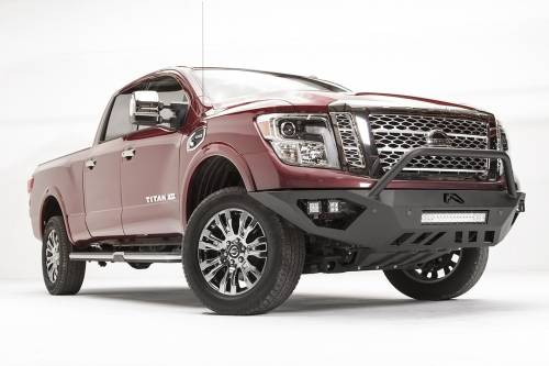 Fab Fours - Fab Fours Vengeance Front Sensor Bumper for Nissan (2016-24) Titan XD, w/ Pre-Runner Guard