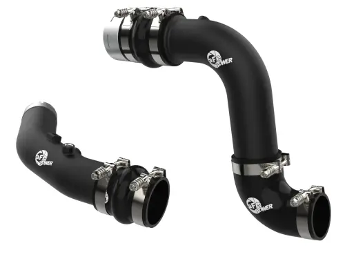 aFe - aFe Power BladeRunner Aluminum Hot and Cold Charge Pipe Kit for Ford (2023-26) F-250/F-350 Power Stroke V8-7.3L [td] (Black)