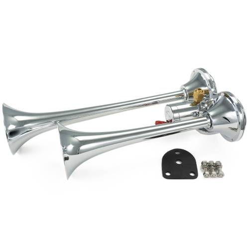 HornBlasters - HornBlasters Psychoblasters Air Horn, Chrome, Marine Grade, 2-Chime