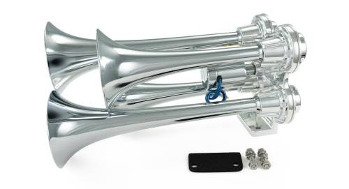 HornBlasters - HornBlasters Bullet Air Horn, Chrome, 4-Chime