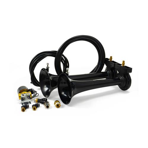HornBlasters - HornBlasters Rocker Air Horn, Black, 2-Chime, 12V