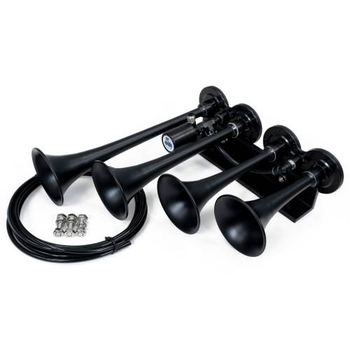 HornBlasters - HornBlasters 4 Chime Air Horn, Black, Horn Only