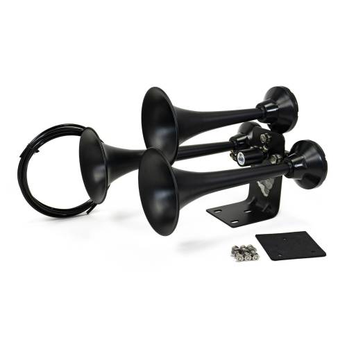HornBlasters - HornBlasters Mini Outlaw Train Horn, Black, 3-Chime