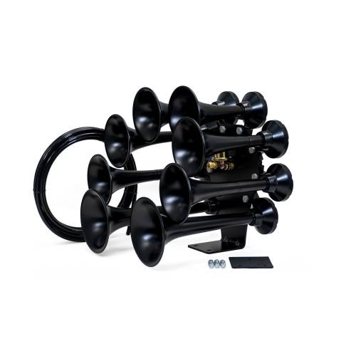 HornBlasters - HornBlasters Octohorn Train Horn, Black, 8-Chime, 12 Volt