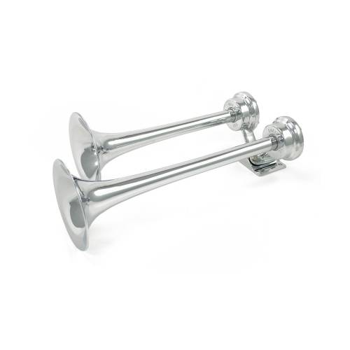 HornBlasters - HornBlasters Strombos Duplex - Chrome, 2-Chime, Horn Only