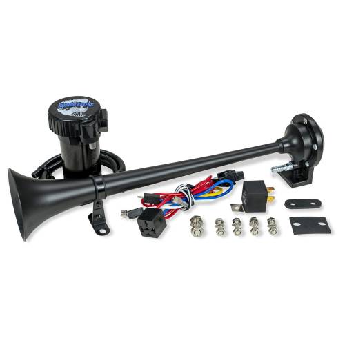 HornBlasters - HornBlasters Sniper Electric Air Horn - Black, Includes 40 Amp Relay And Mounting Hardware