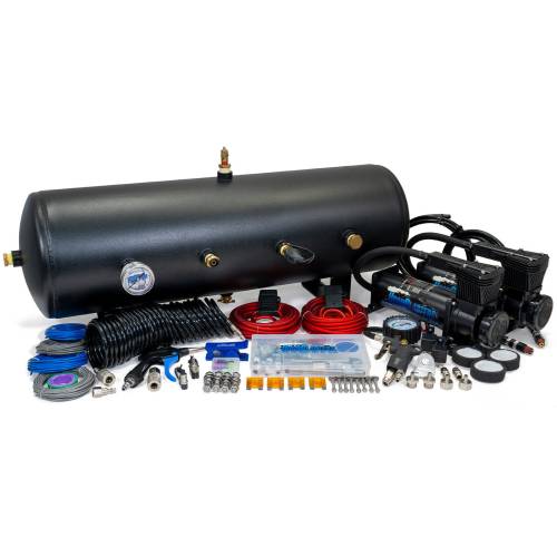 Horn Air - Horn Air 844K - Black Compressor - Includes Aa-tik-h, 8.5 Gallon, Separate Tank 150 PSI, Supports Above Average Us