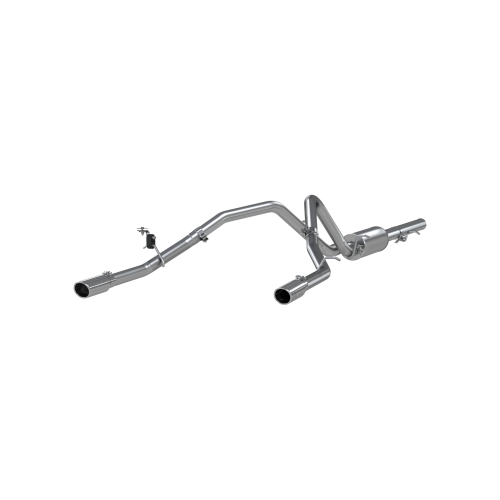 MBRP - MBRP Aluminized Steel 2.5" Cat Back Dual Split Rear for 2009-2013 Chevrolet/GMC 1500 4.8/ 5.3/ 6.0L RC/ EC/ CC, Excludes Extended Cab 8 ft Bed.