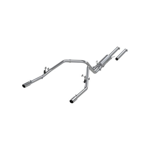 MBRP - MBRP Aluminized Steel 3" Cat-Back, 2.5" Dual Rear Exit for 2004-2005 Dodge Ram 1500, 4.7L/ 5.7L HEMI, RC/ QC-SB
