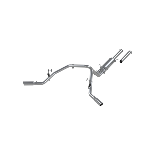 MBRP - MBRP Aluminized Steel, 3" Cat-Back, 2.5" Dual Split Side for 2004-2005 Dodge Ram 1500, 4.7L/ 5.7L HEMI, RC/ QC-SB