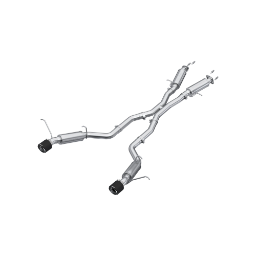 MBRP - MBRP T304 Stainless Steel, 3" Cat-Back, Dual Rear Exit with Carbon Fiber Tips for 2012-2021 Jeep Grand Cherokee (WK2), 6.4L HEMI SRT8 - S55253CF