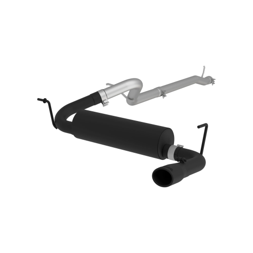 MBRP - MBRP Black-Coated Aluminized Steel 2.5" Cat Back Single Rear Exit for 2012-2018 Jeep Wrangler/Rubicon (JK) 3.6L 2dr/4dr