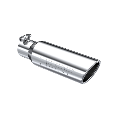 MBRP - MBRP T304 Stainless Steel Tip; 3.5" OD Angled Rolled End 2.5" inlet 12" length (Universal Fit)