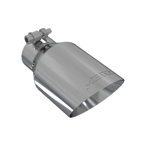 MBRP - MBRP T304 Stainless Steel Tip; 4" OD; Dual Wall Angled; 2.5" inlet; 8" length (Universal Fit)