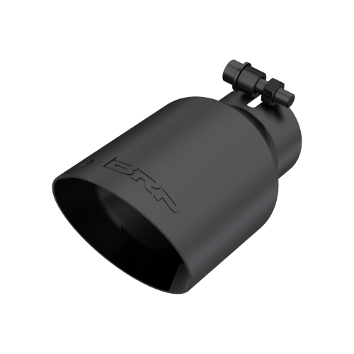 MBRP - MBRP Black Coated Tip; 4" OD; Dual Wall Angled; 2.5" inlet; 8" length (Universal Fit)
