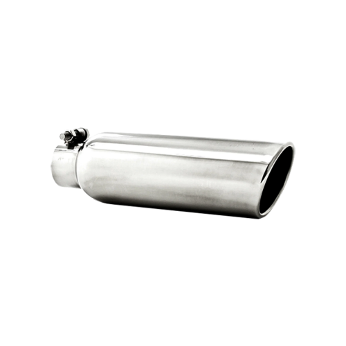 MBRP - MBRP T304 Stainless Steel Tip 3.5" OD; 2.25" inlet; 12" length; Angled Cut Rolled End; Clampless-no weld (Universal Fit)