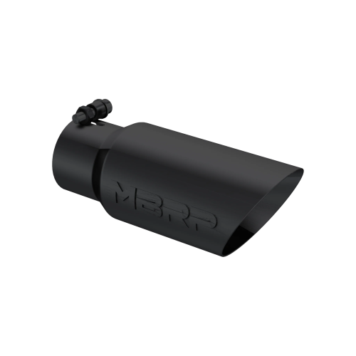 MBRP - MBRP Black Coated Tip; 4" OD; Dual Wall Angled; 3" inlet; 10" length (Universal Fit)