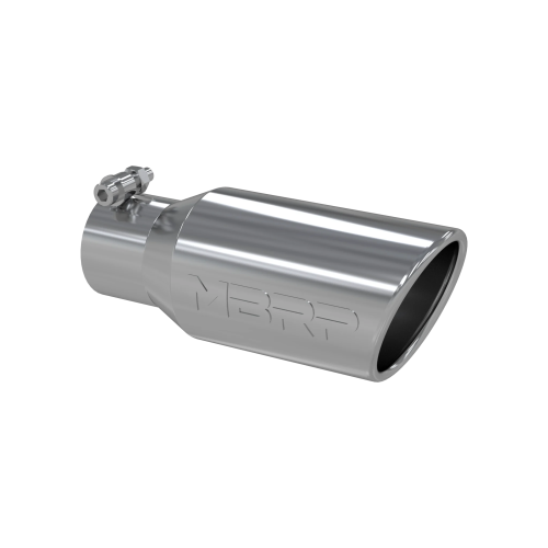 MBRP - MBRP T304 Stainless Steel Tip, 4" OD Angled Rolled End 2.75" inlet 10" length (Universal Fit) - T5157