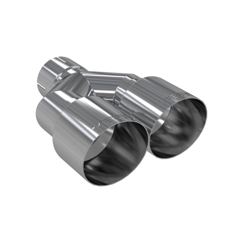 MBRP - MBRP T304 Stainless Steel Tip; 2.5" ID, Dual 3.5" OD Out, Staggered Left 9.5"/ Right 9" length, Single wall (Universal Fit) - T5170