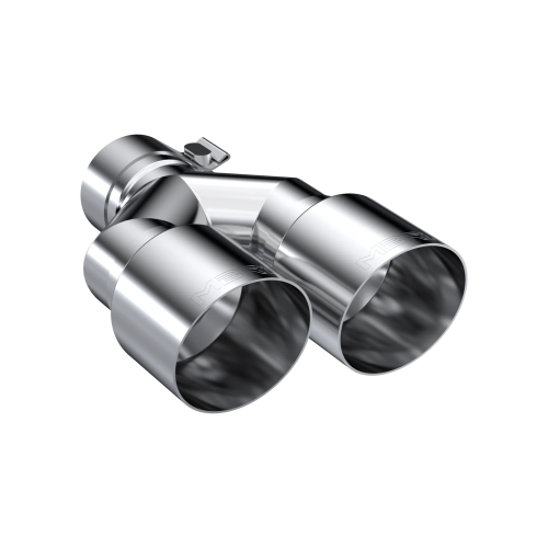 MBRP - MBRP T304 Stainless Steel Tip; 2.5" ID, Dual 3.5" OD Out, Staggered Left 9"/ Right 9.5" length, Single wall (Universal Fit) - T5171