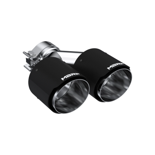 MBRP - MBRP Carbon Fiber Tip; 2.5" ID, Dual 4" OD Out, Staggered Left 9"/ Right 9.5 " length, Dual wall (Universal Fit)