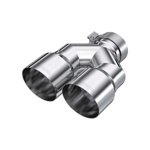 MBRP - MBRP T304 Stainless Steel Tip; 3" ID; 4" OD Dual OUT; Staggered Left 9.87"/ Right 9.37" length; Single Wall (Universal Fit) - T5182