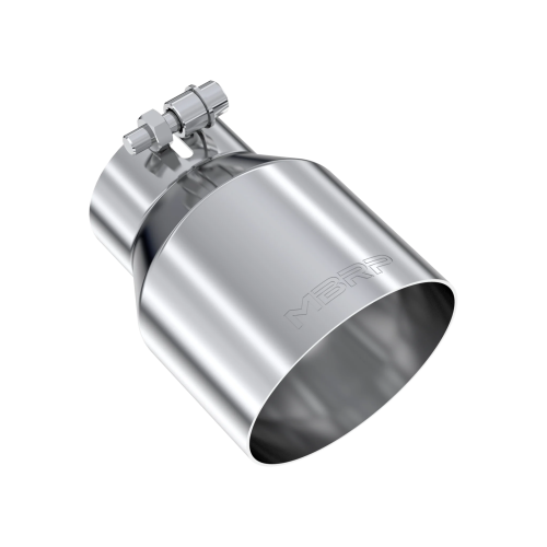 MBRP - MBRP T304 Stainless Steel Tip, 3" ID, 4.5" OD Out, 6.13" Length, Angle Cut, Single Wall (Universal Fit)