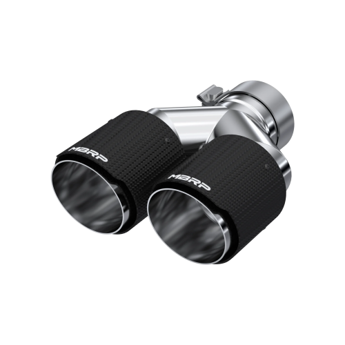 MBRP - MBRP Carbon Fiber Tip; 3" ID; Dual 4" OD OUT; Staggered Left 9.87"/ Right 9.37" length; Dual Wall (Universal Fit)