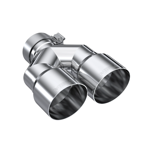 MBRP - MBRP T304 Stainless Steel Tip; 3" ID; 4" OD Dual OUT; Staggered Left 9.37"/ Right 9.87" length; Single Wall (Universal Fit) - T5183