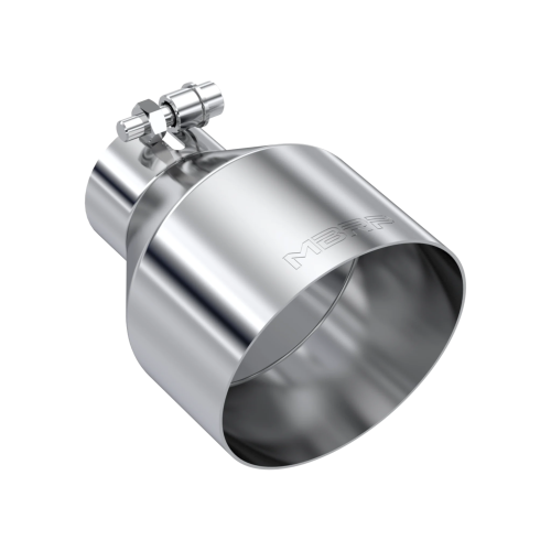 MBRP - MBRP T304 Stainless Steel Tip 2.5" ID, 5" OD Out, 6.5" Length, Angle Cut, Single Wall (Universal Fit)