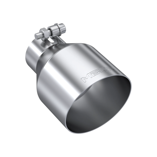 MBRP - MBRP T304 Stainless Steel Tip 2.5" ID, 4.5" OD Out, 6.5" Length, Angle Cut, Single Wall (Universal Fit)