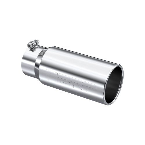 MBRP - MBRP T304 Stainless Steel Tip; 5" OD Rolled Straight 4" inlet 12" length (Universal Fit)