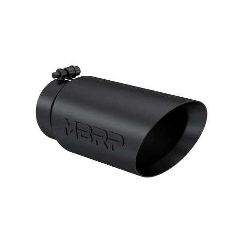 MBRP - MBRP Black Coated Tip; 5" OD Dual Wall Angled 4" inlet 12" length (Universal Fit)