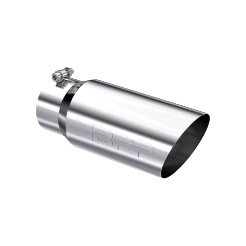 MBRP - MBRP T304 Stainless Steel Tip; 5" OD Angled Single Walled 4" inlet 12" length (Universal Fit)