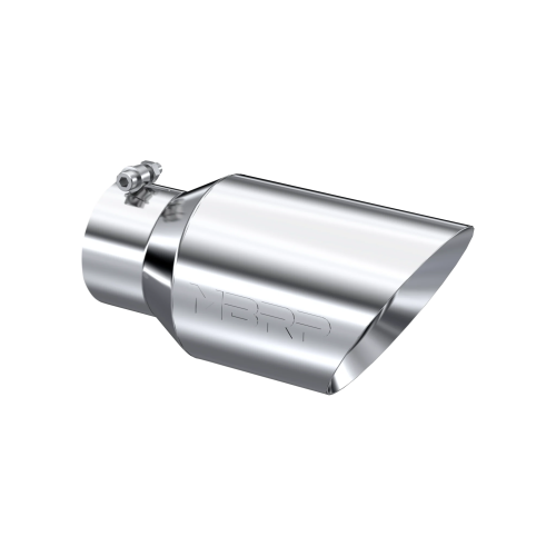 MBRP - MBRP T304 Stainless Steel Tip; 6" OD Dual Wall Angled 4" inlet 12" length (Universal Fit)