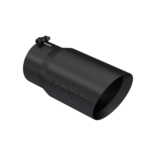 MBRP - MBRP Black Coated Tip; 6" OD Dual Wall Angled 5" inlet 12" length (Universal Fit)