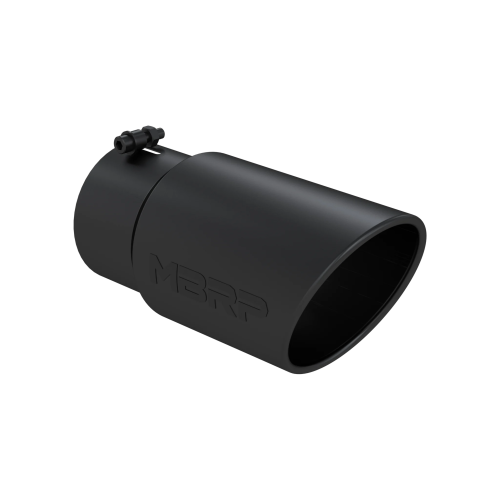 MBRP - MBRP Black Coated Tip; 6" OD Angled Rolled End 5" inlet 12" length (Universal Fit)