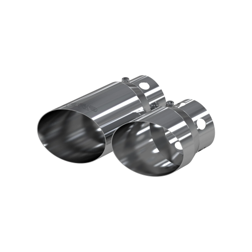 MBRP - MBRP T304 Stainless Steel Tip 4" inlet 5" Tip Cover Set - 6.75"; 9.75" length for 2008-2026 Ford F-250/350/450 6.4L/6.7L PowerStroke