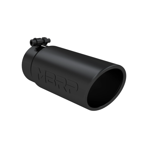 MBRP - MBRP Black Coated Tip; 4" OD Angled Rolled End 3.5" inlet 10" length (Universal Fit)