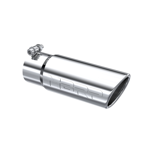 MBRP - MBRP T304 Stainless Steel Tip; 3.5" OD Angled Rolled End 3" inlet 10" length (Universal Fit)